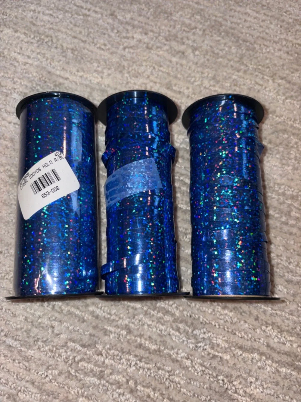 Assorted lot of 12 Curling Ribbon Spools - Green, Blue, Red, Gold, White